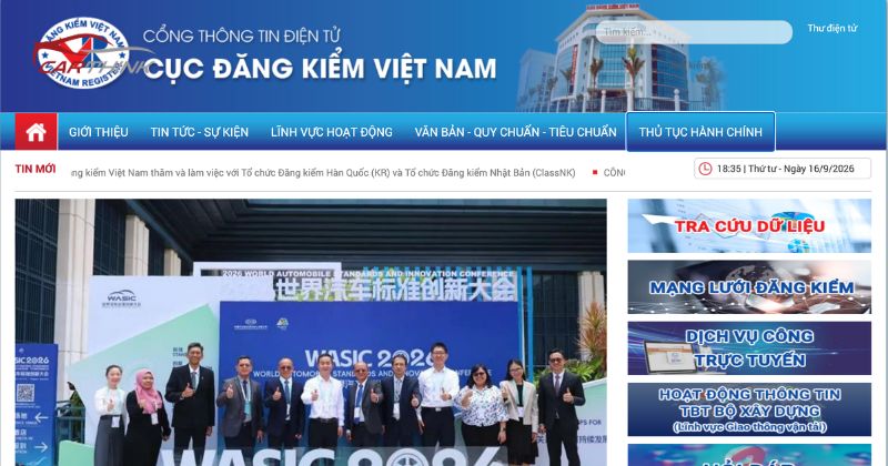 Tra cứu trạng thái cảnh báo trên Cục Đăng kiểm Việt Nam